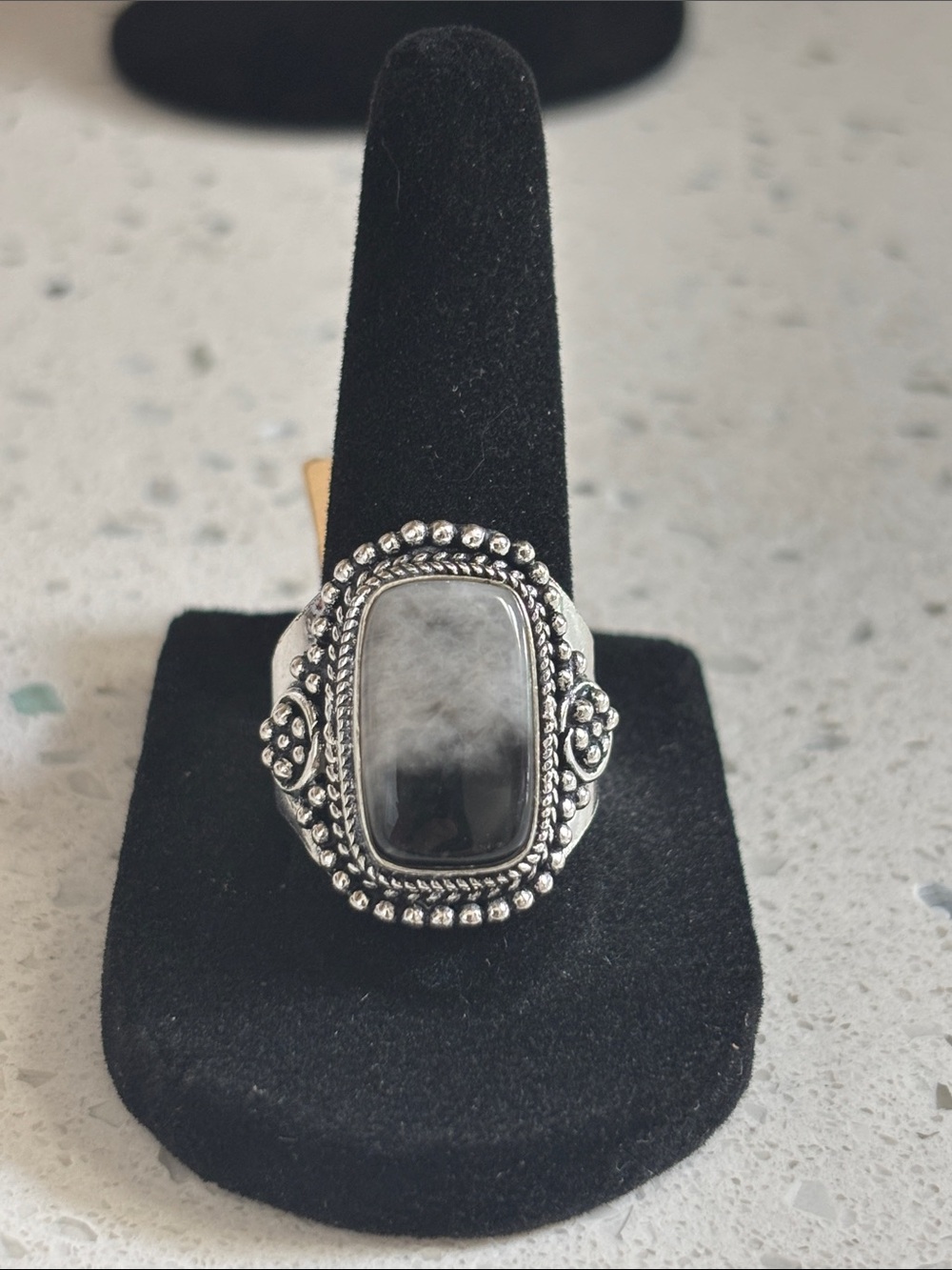 Sterling Pinolith Gemstone Ring Size 9